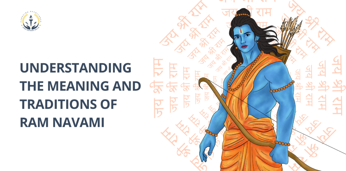 Ram Navami celebration with devotees offering prayers to Lord Ram, decorated temple, and traditional rituals marking the birth of Lord Rama in Hindu culture.